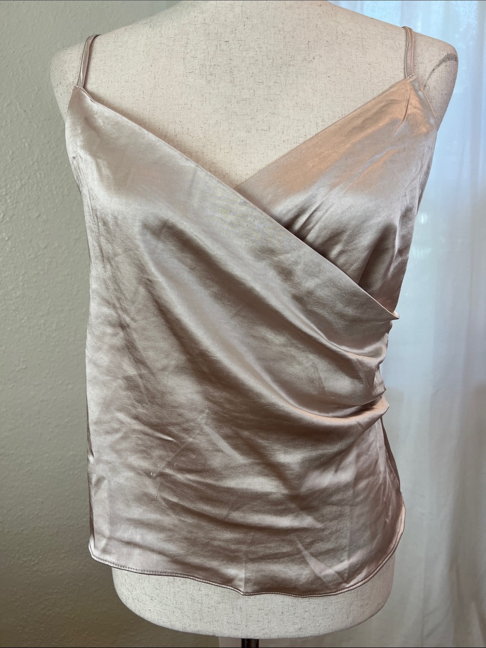 Endless Rose Satin Wrap Cami in Champagne Blush. Size M. NWT. Callout